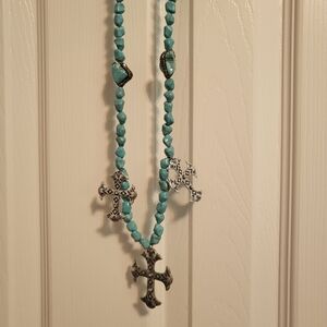 Ashlyn Rose Tourqouise cross Necklace